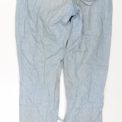 Denim & Co. Womens Blue Cotton Straight Jeans Size 4 L28 in Regular Zip