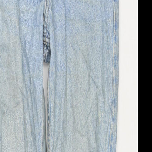 Denim & Co. Womens Blue Cotton Straight Jeans Size 4 L28 in Regular Zip