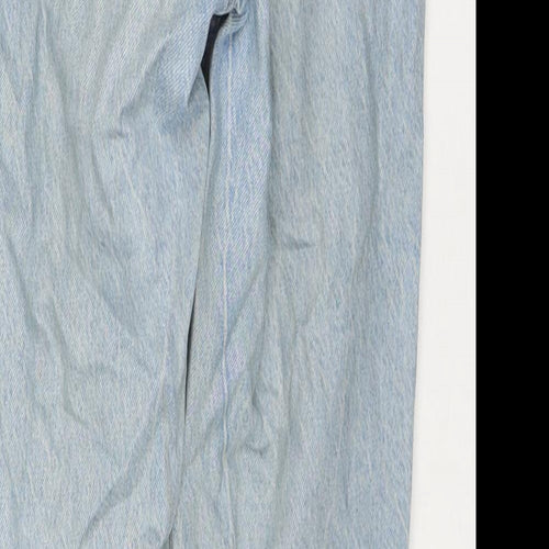 Denim & Co. Womens Blue Cotton Straight Jeans Size 4 L28 in Regular Zip