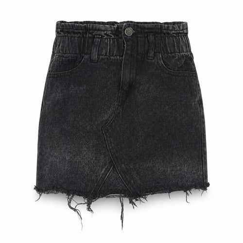 M&Co Girls Black Cotton Mini Skirt Size 10 Years Regular Zip