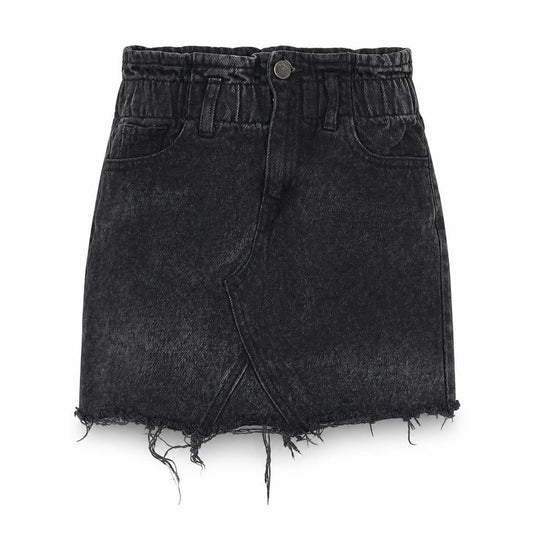 M&Co Girls Black Cotton Mini Skirt Size 10 Years Regular Zip