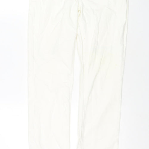 MAC Womens White Cotton Skinny Jeans Size 8 L32 in Regular Zip