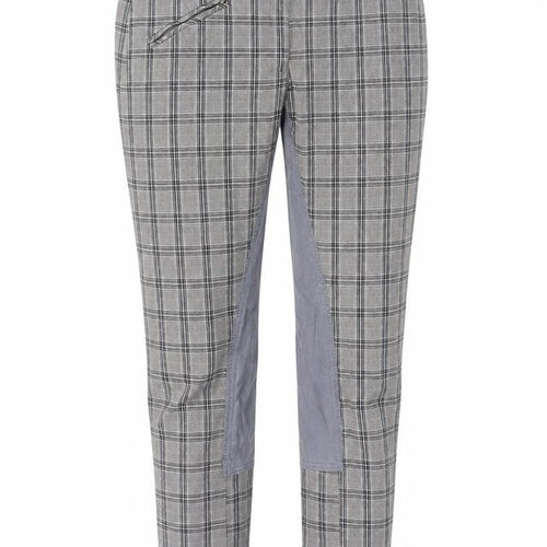Derby Womens Grey Check Cotton Trousers Size 32 in L26 in Regular Zip