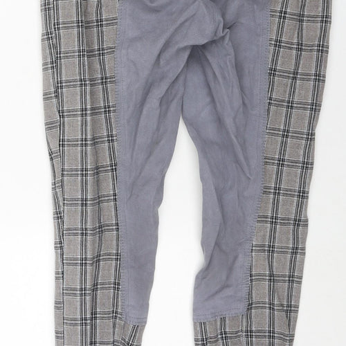 Derby Womens Grey Check Cotton Trousers Size 32 in L26 in Regular Zip