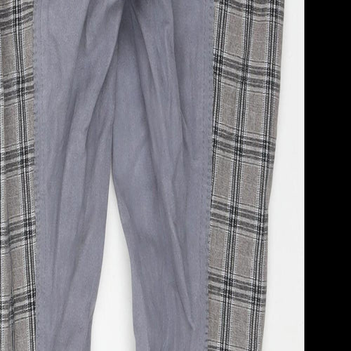 Derby Womens Grey Check Cotton Trousers Size 32 in L26 in Regular Zip
