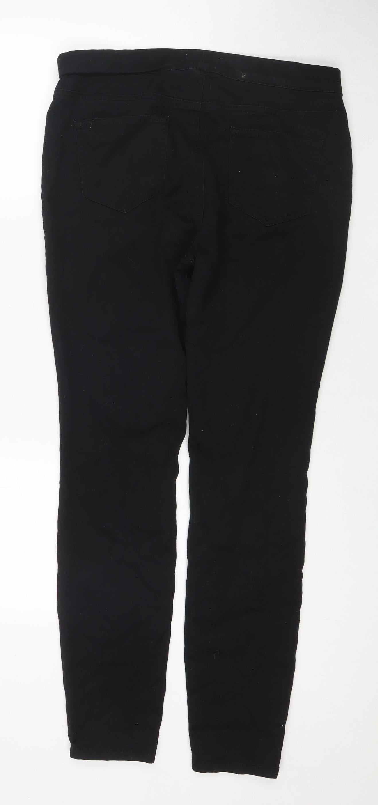 TU Womens Black Cotton Jegging Jeans Size 14 L30 in Regular
