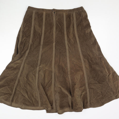 Damart Womens Beige Cotton Pleated Skirt Size 18