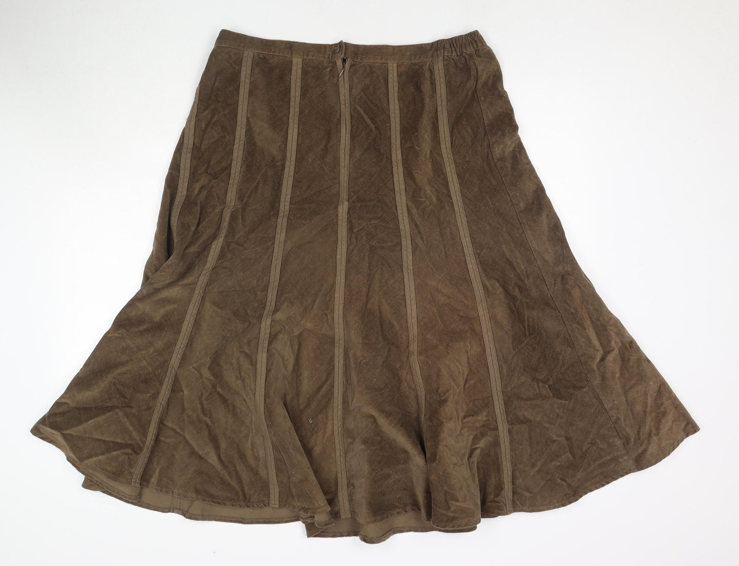 Damart Womens Beige Cotton Pleated Skirt Size 18
