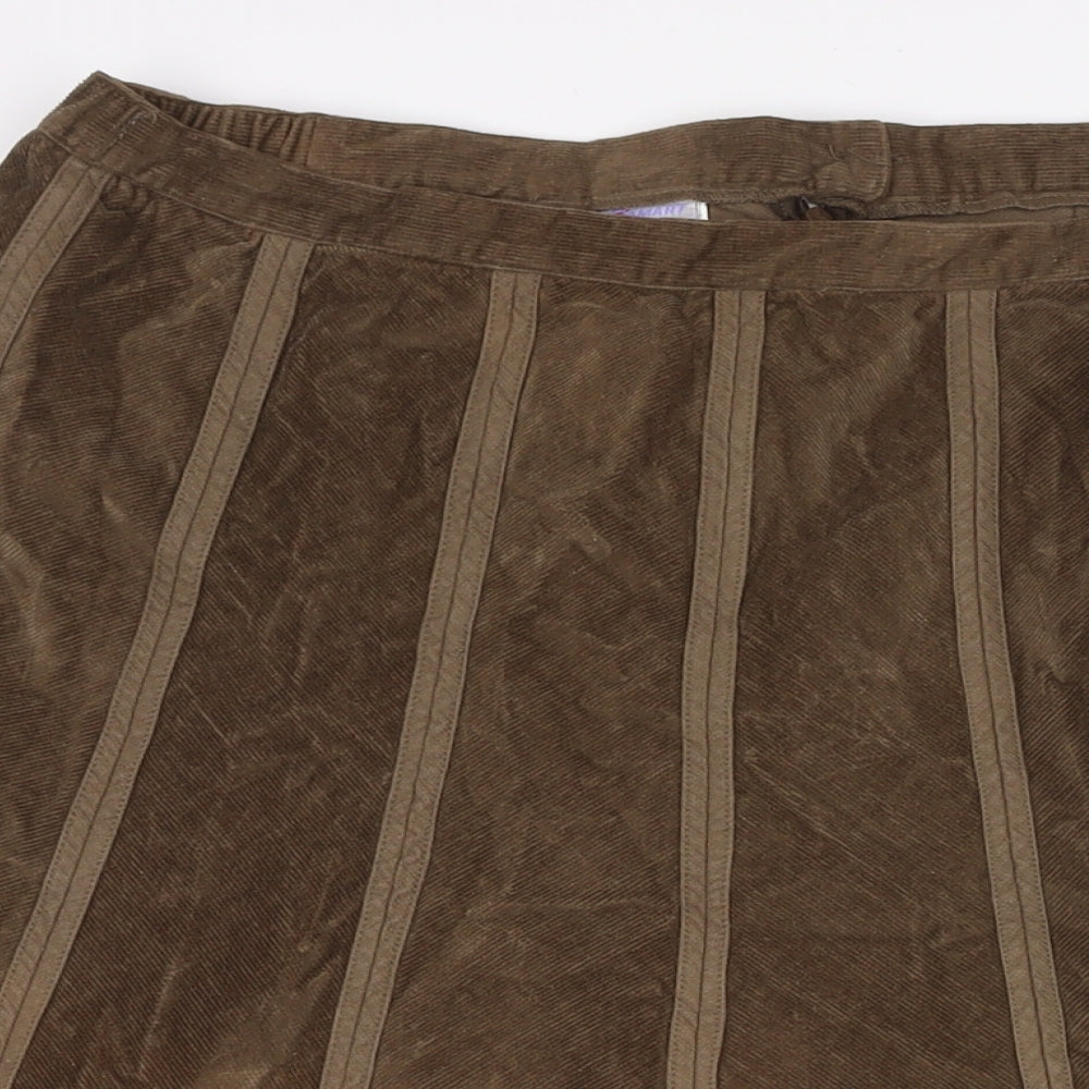 Damart Womens Beige Cotton Pleated Skirt Size 18