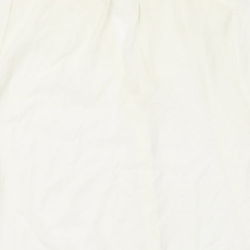 H&M Womens White Polyester Basic Blouse Size 6 V-Neck