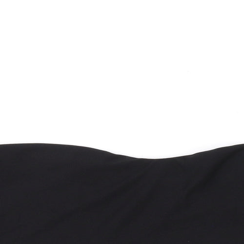 PRETTYLITTLETHING Womens Black Polyester Cropped Blouse Size 12 Off the Shoulder