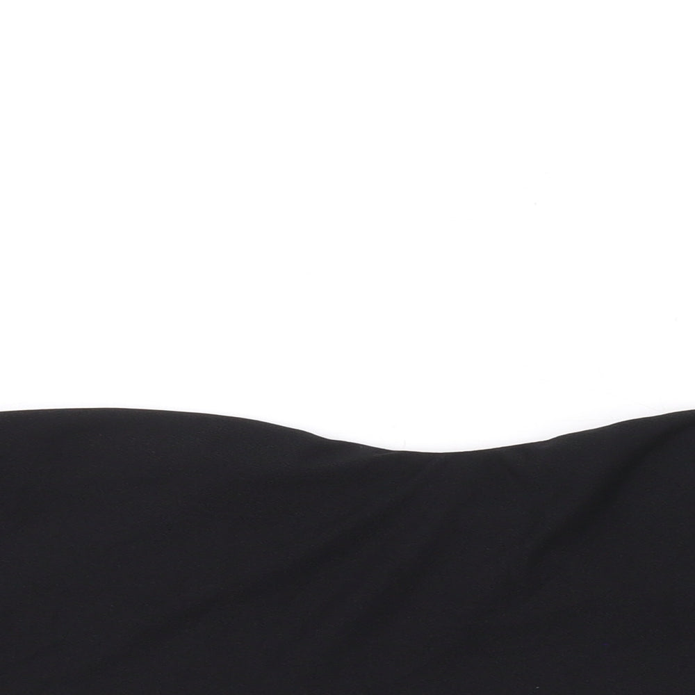 PRETTYLITTLETHING Womens Black Polyester Cropped Blouse Size 12 Off the Shoulder