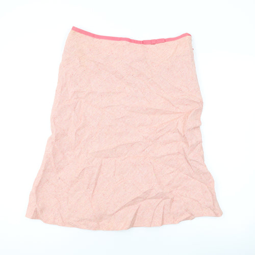 Principles Womens Pink Linen A-Line Skirt Size 12 Zip