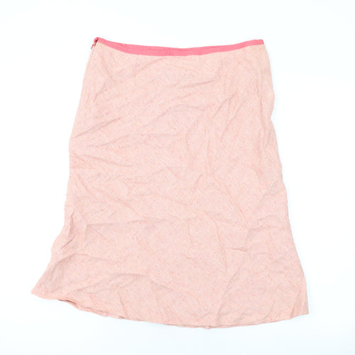 Principles Womens Pink Linen A-Line Skirt Size 12 Zip