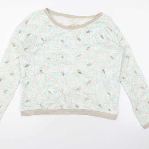 Des Petits Hauts Womens Ivory Geometric Cotton Pullover Sweatshirt Size 10 Pullover