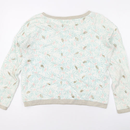 Des Petits Hauts Womens Ivory Geometric Cotton Pullover Sweatshirt Size 10 Pullover
