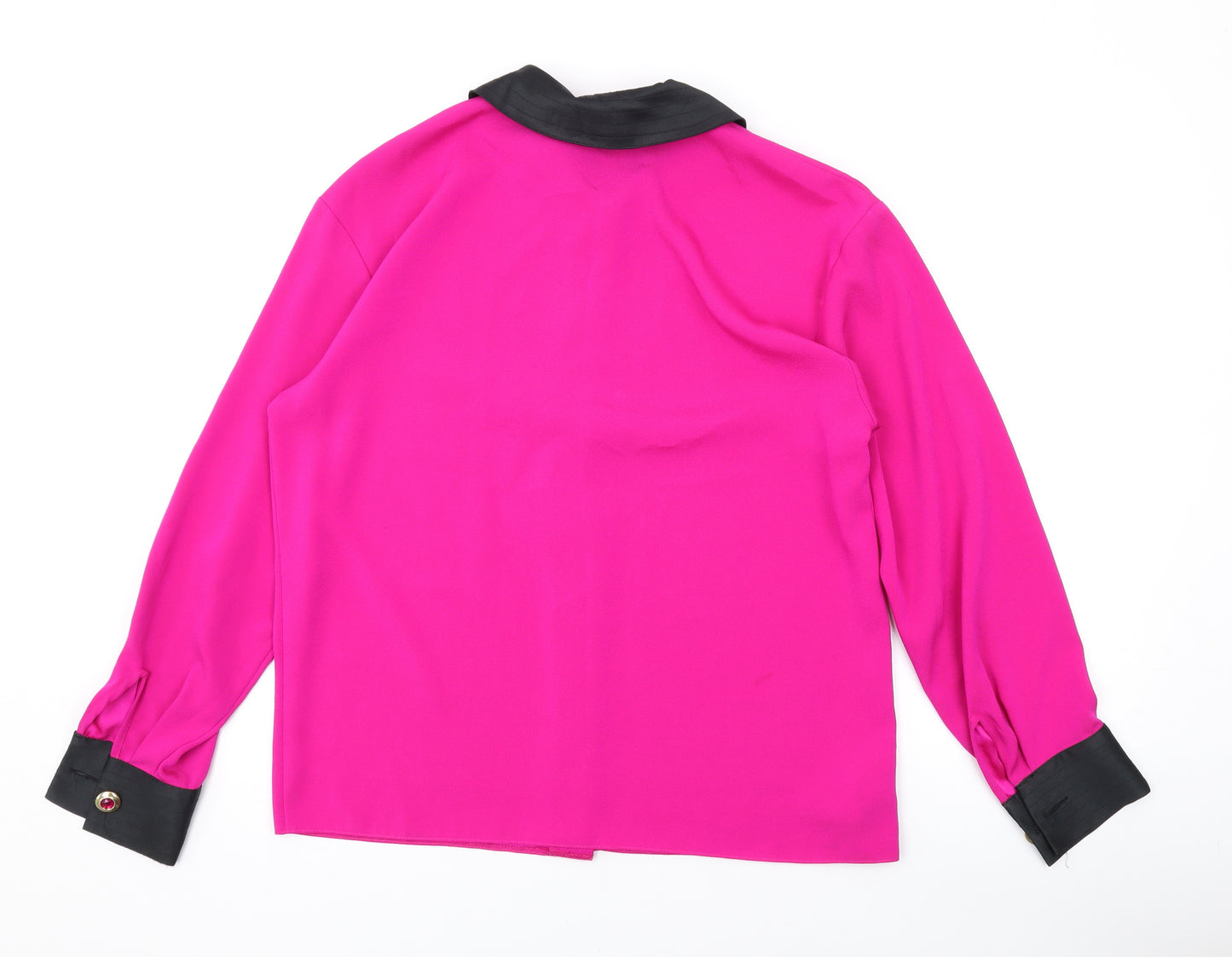 Marks and Spencer Womens Pink Polyester Basic Button-Up Size 10 Collared