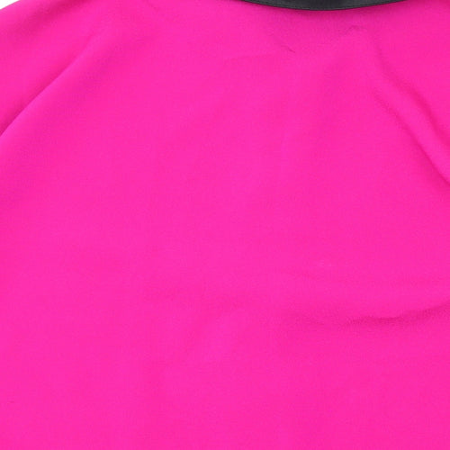 Marks and Spencer Womens Pink Polyester Basic Button-Up Size 10 Collared
