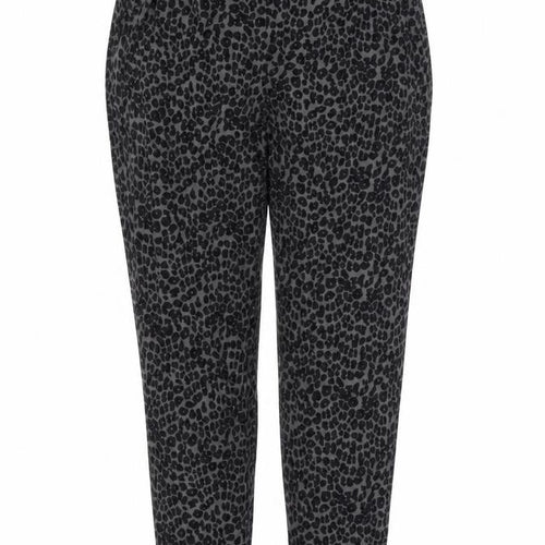 NEXT Womens Grey Animal Print Viscose Trousers Size 10 L26 in Regular
