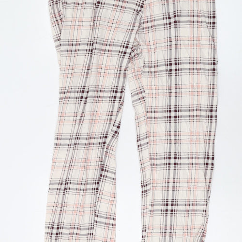 Marks and Spencer Womens Pink Plaid Cotton Cami Lounge Pants Size M