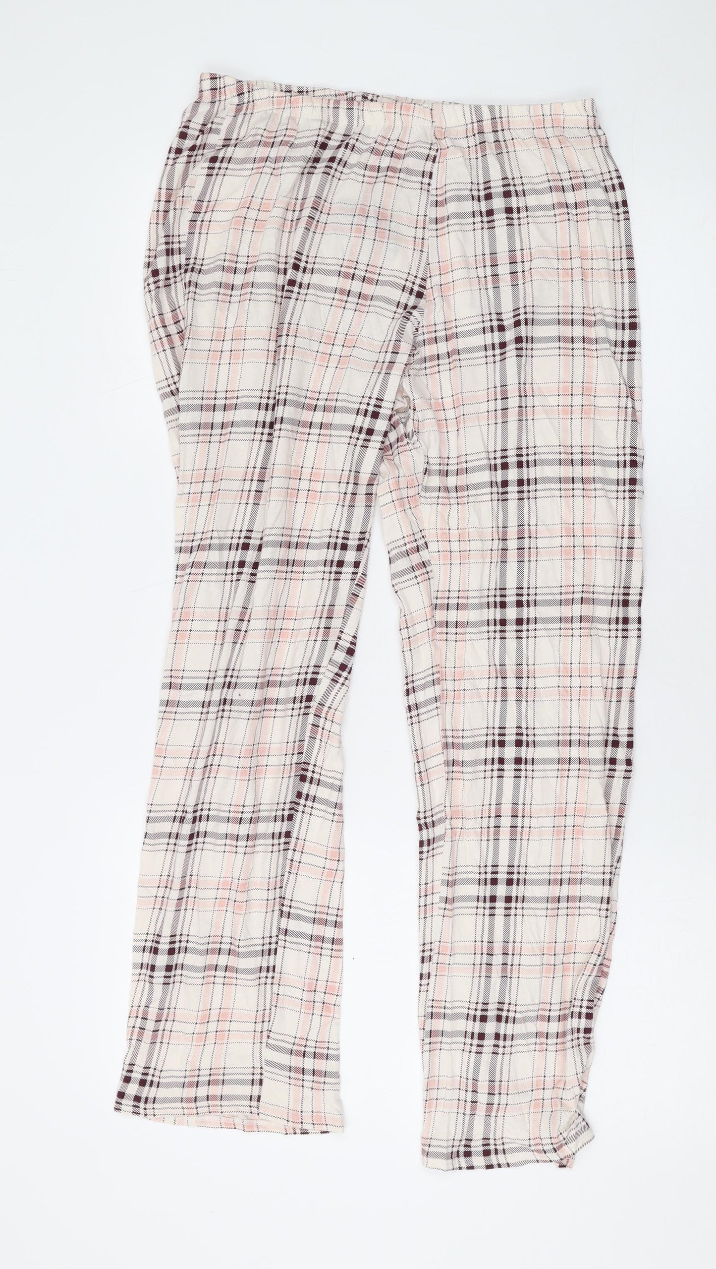 Marks and Spencer Womens Pink Plaid Cotton Cami Lounge Pants Size M