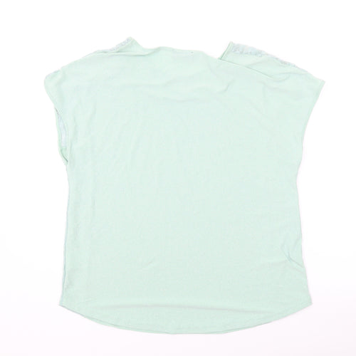 Klass Womens Green Polyester Basic T-Shirt Size M Round Neck