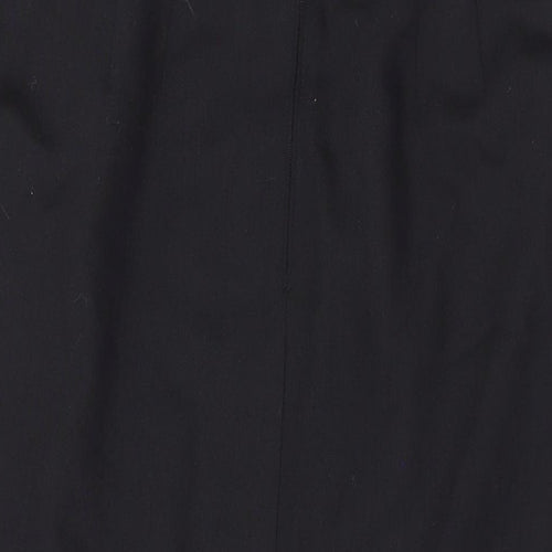 Marks and Spencer Womens Black Polyester Straight & Pencil Skirt Size 12 Zip