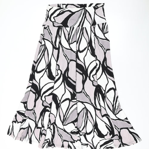 Oscar B Womens Grey Geometric Viscose Swing Skirt Size 12