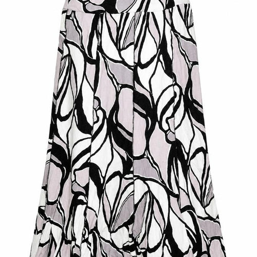 Oscar B Womens Grey Geometric Viscose Swing Skirt Size 12