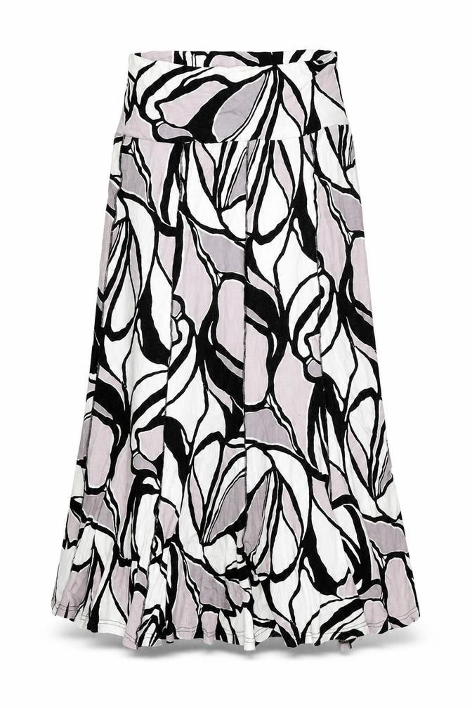 Oscar B Womens Grey Geometric Viscose Swing Skirt Size 12