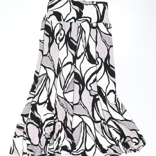 Oscar B Womens Grey Geometric Viscose Swing Skirt Size 12