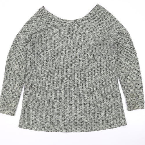 NEXT Womens Green Boat Neck Polyester Pullover Jumper Size 16