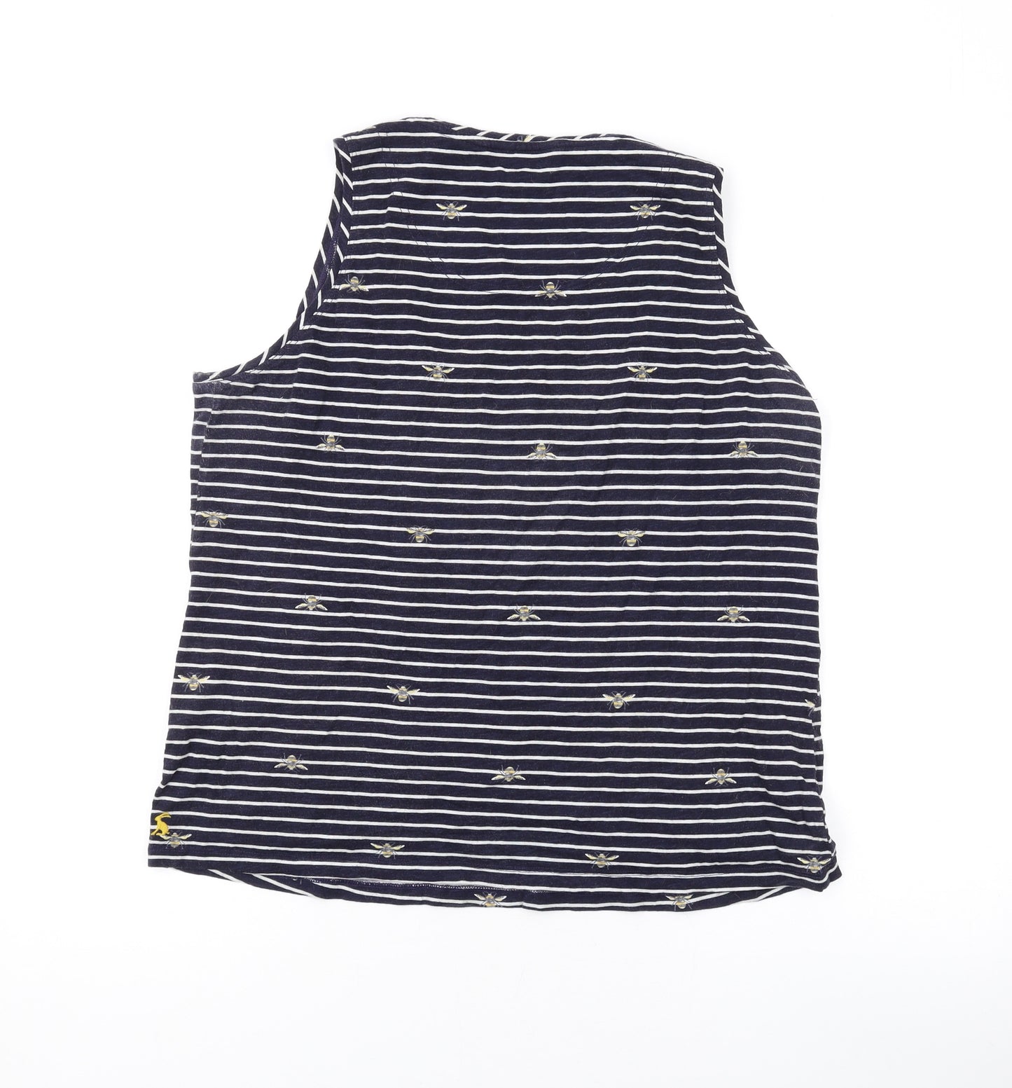 Joules Womens Blue Striped Cotton Basic Tank Size 14 Scoop Neck
