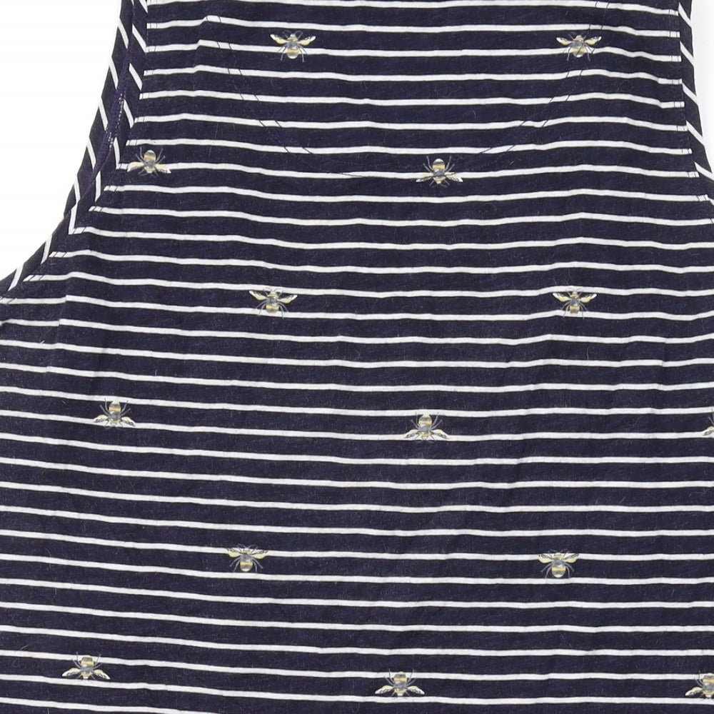 Joules Womens Blue Striped Cotton Basic Tank Size 14 Scoop Neck
