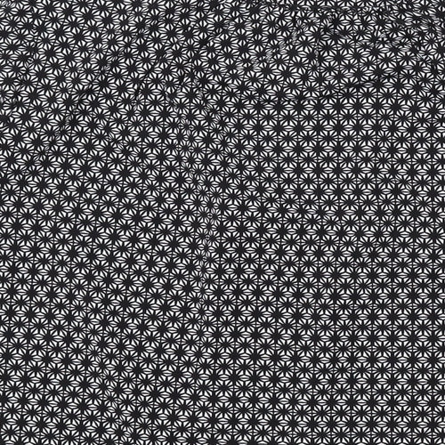 H&M Womens Black Geometric Polyester Basic Blouse Size S V-Neck