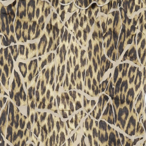 dusk Womens Brown Animal Print Polyester A-Line Size 12 Scoop Neck Zip