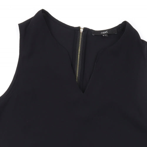 NEXT Womens Black Polyester Basic Tank Size 10 V-Neck