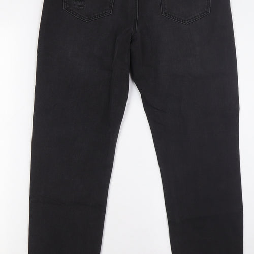 Denim Co Womens Black Cotton Mom Jeans Size 10 L30 in Regular Zip - Sequins