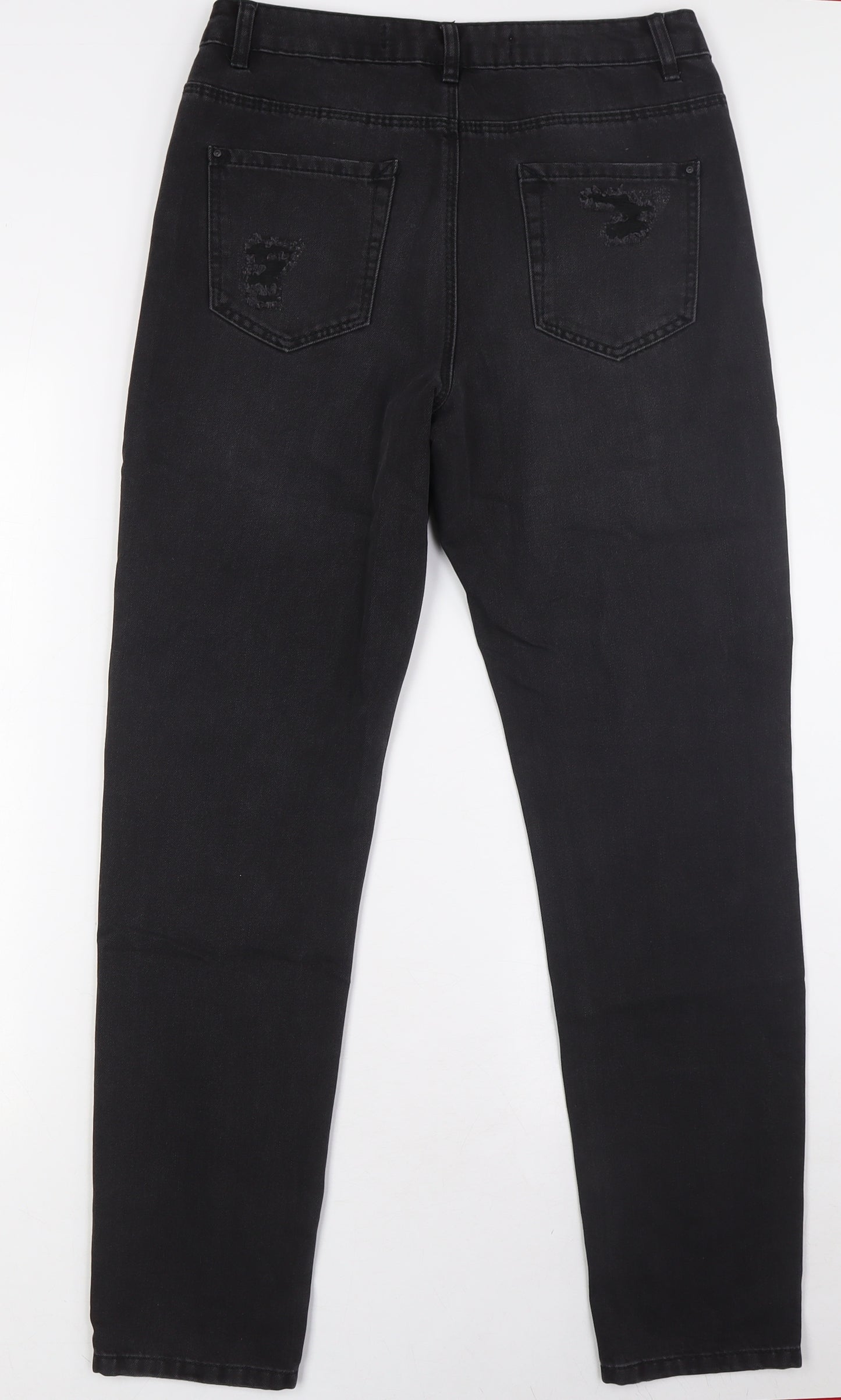 Denim Co Womens Black Cotton Mom Jeans Size 10 L30 in Regular Zip - Sequins