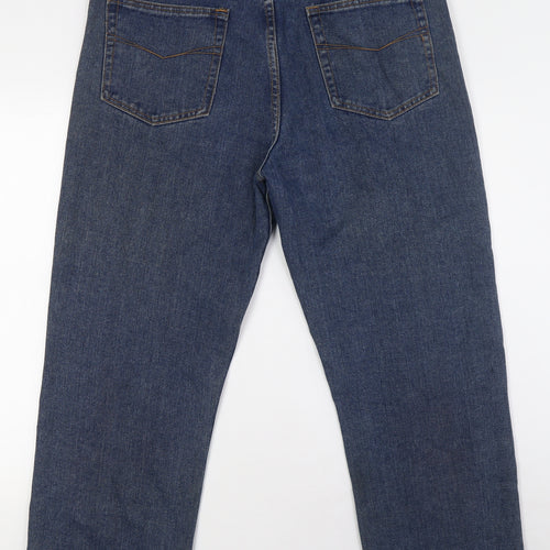 RV Mens Blue Cotton Straight Jeans Size 36 in L27 in Regular Zip