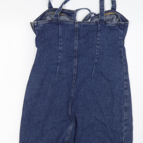 Urban Outfitters Womens Blue Cotton A-Line Size S Scoop Neck Zip