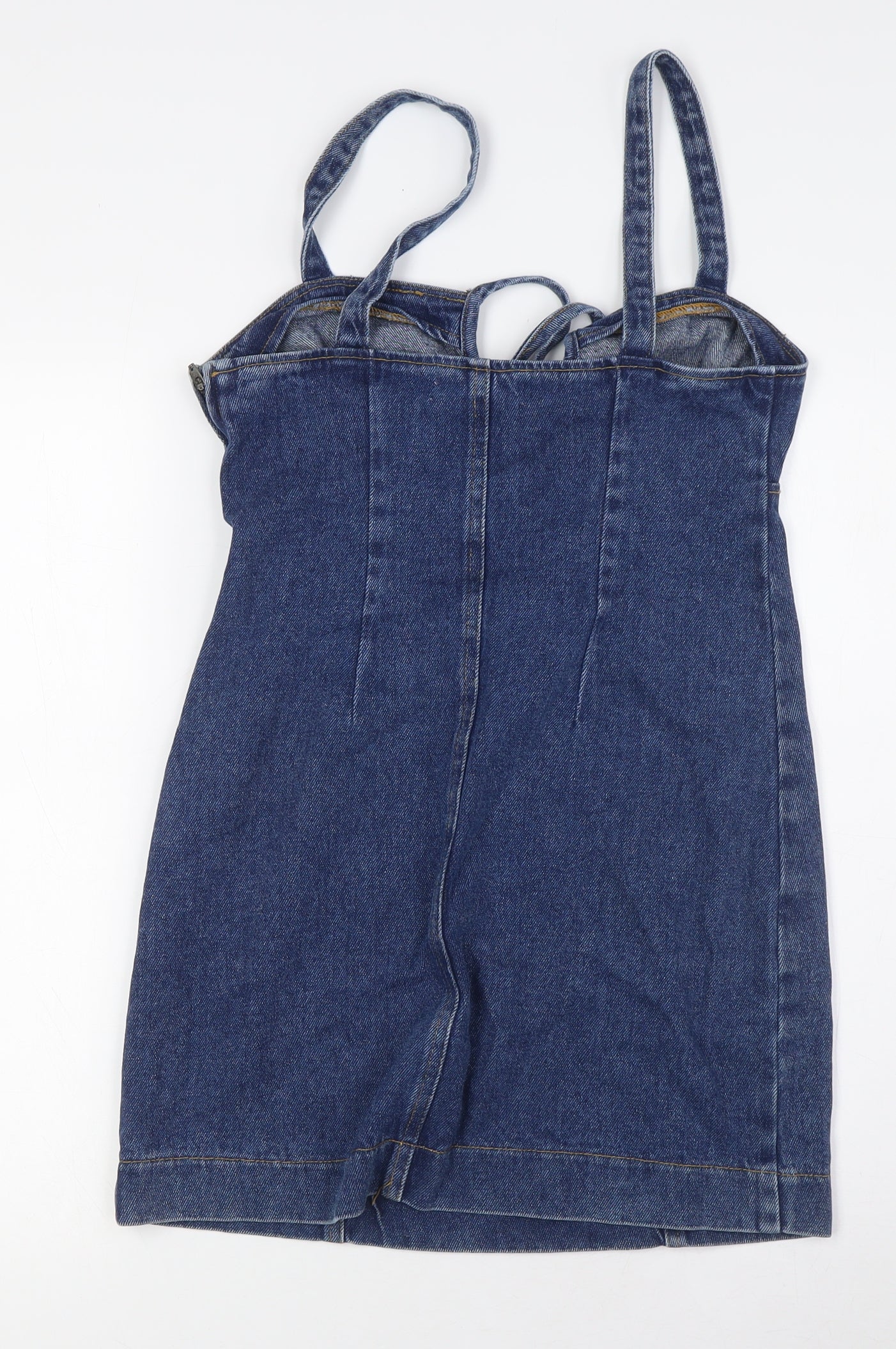 Urban Outfitters Womens Blue Cotton A-Line Size S Scoop Neck Zip