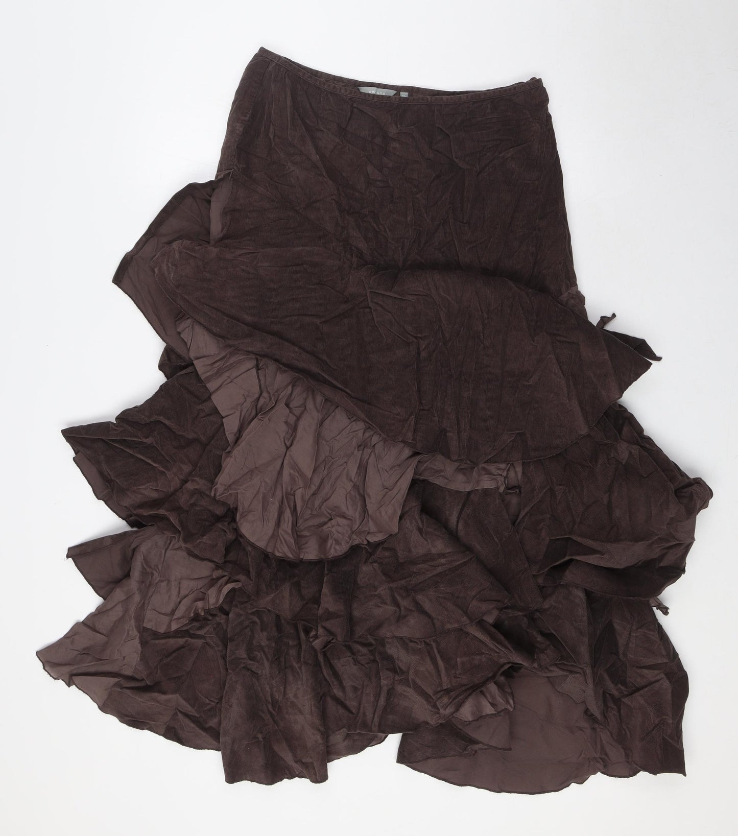 Per Una Womens Brown Chlorofibre A-Line Skirt Size 12 Zip