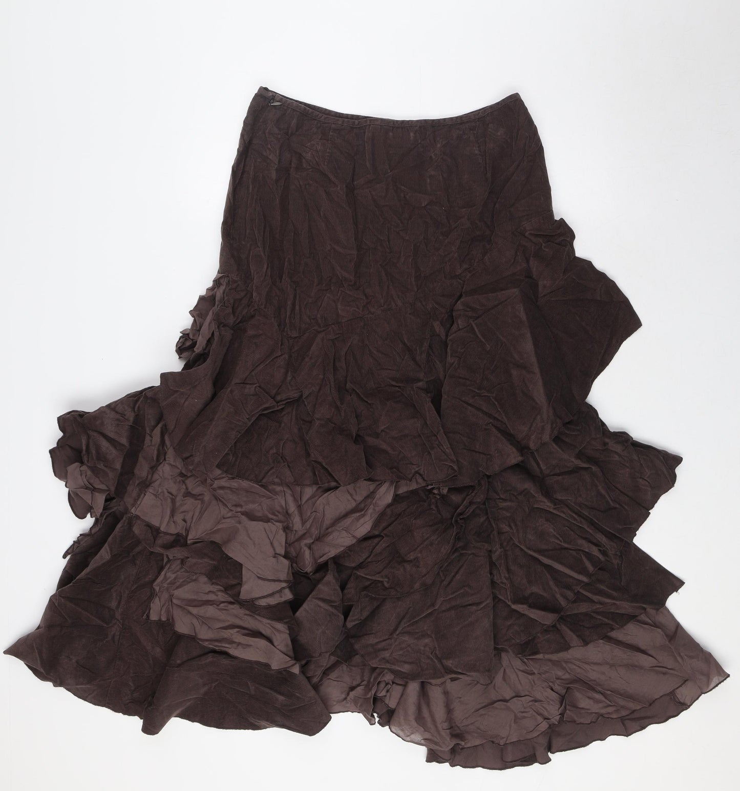 Per Una Womens Brown Chlorofibre A-Line Skirt Size 12 Zip