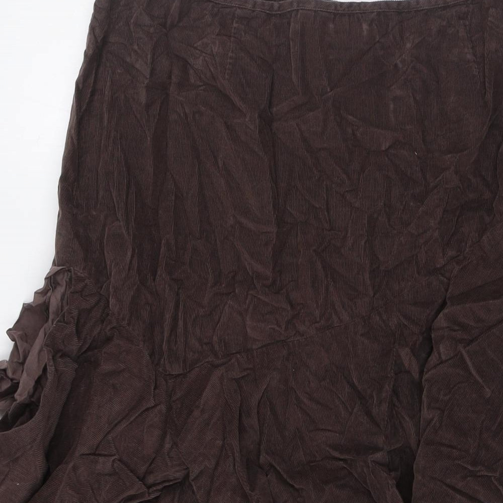 Per Una Womens Brown Chlorofibre A-Line Skirt Size 12 Zip