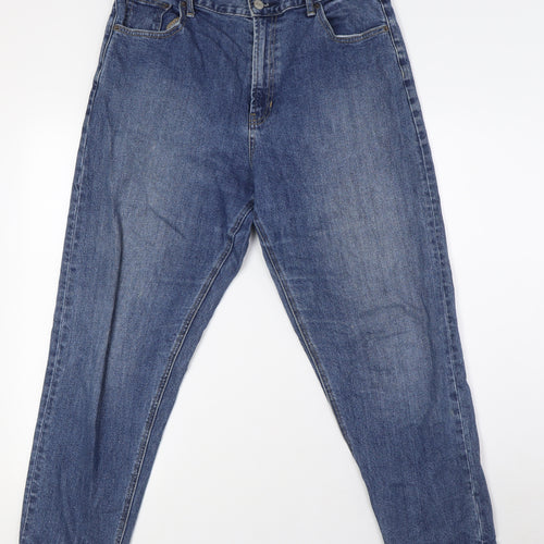 Gap Womens Blue Cotton Mom Jeans Size 18 L27 in Regular Zip