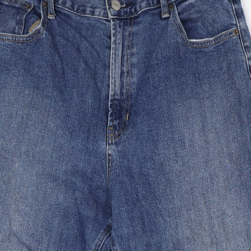 Gap Womens Blue Cotton Mom Jeans Size 18 L27 in Regular Zip