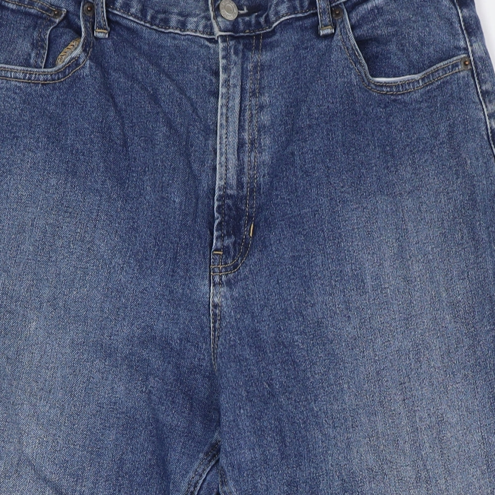 Gap Womens Blue Cotton Mom Jeans Size 18 L27 in Regular Zip