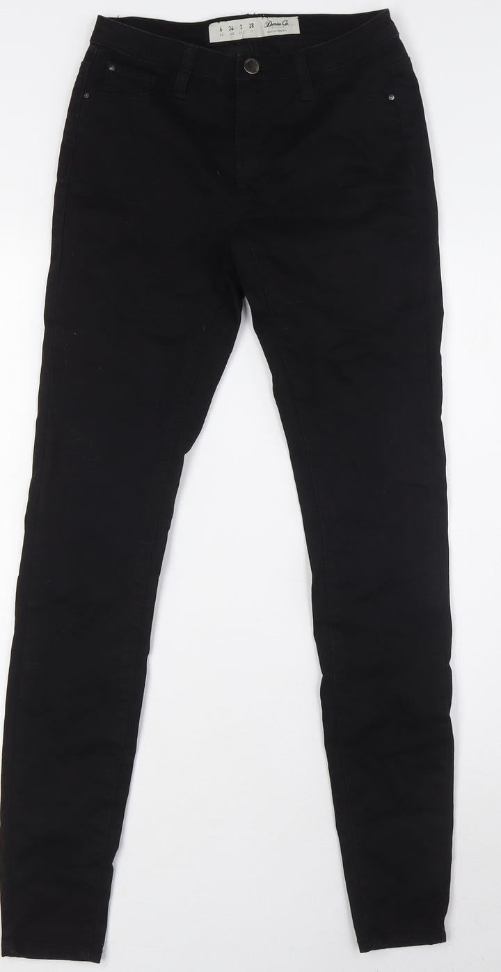 Denim Co Womens Black Cotton Skinny Jeans Size 6 L31 in Regular Zip