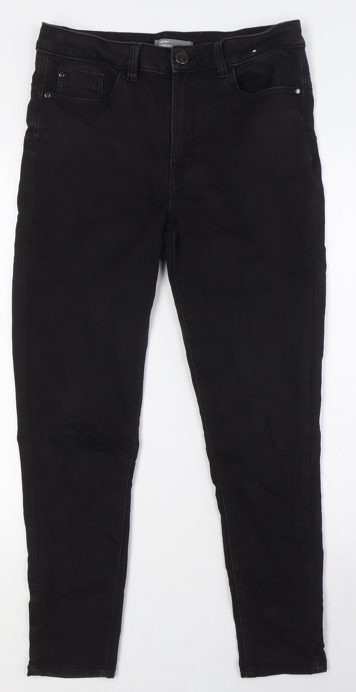 Nutmeg Womens Black Cotton Skinny Jeans Size 12 L27 in Regular Zip
